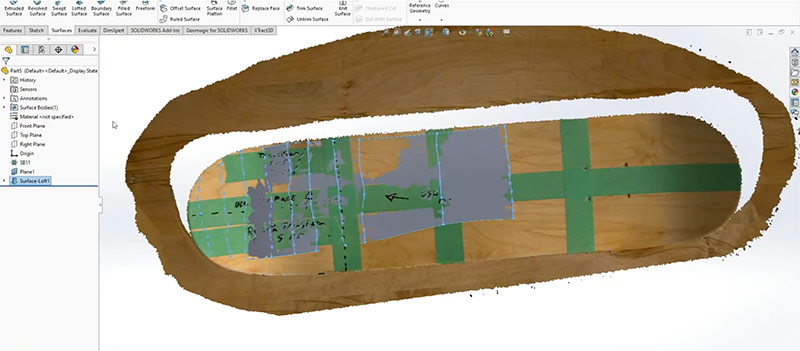 lofted surface