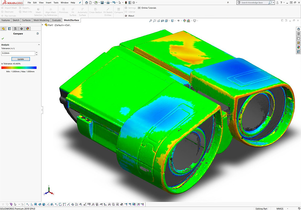 Mesh2Surface for SOLIDWORKS screenshot