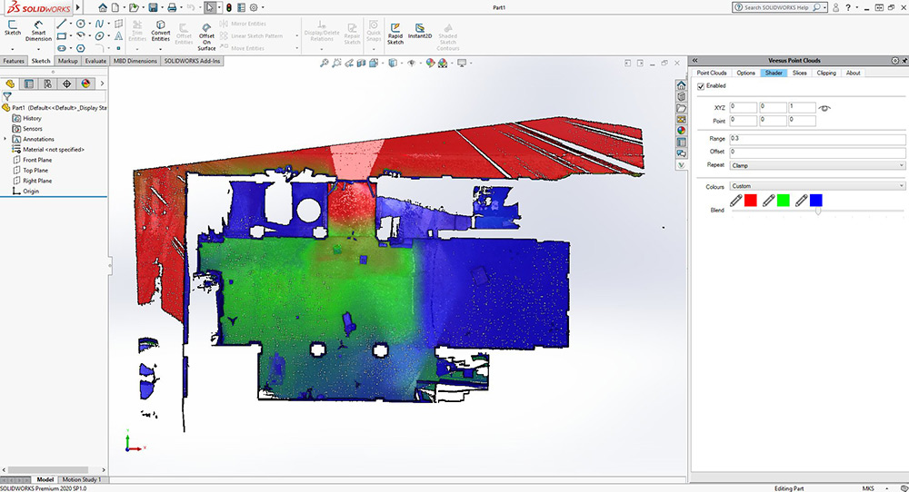 Veesus point cloud for solidworks shader