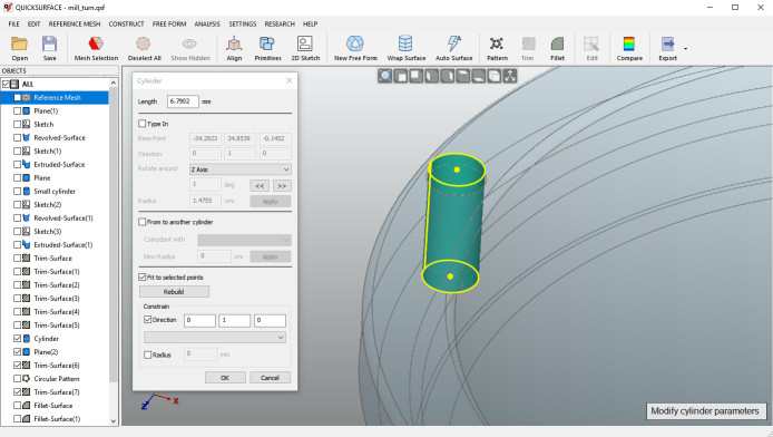 Quicksurface parametric