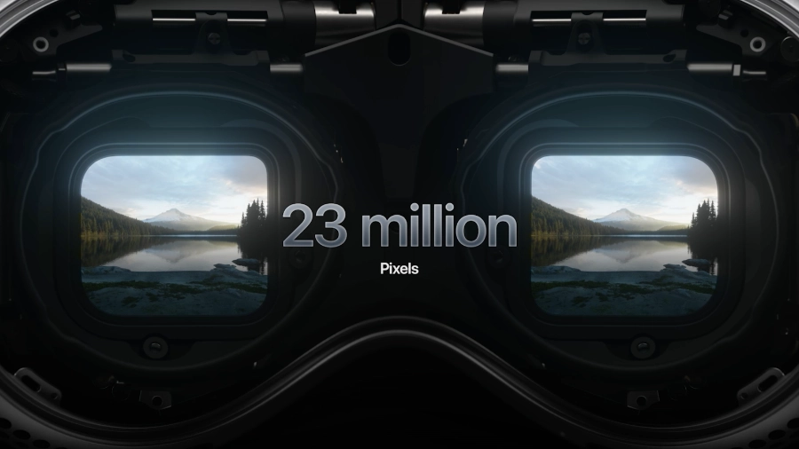 Apple Vision Pro with 23 million pixels