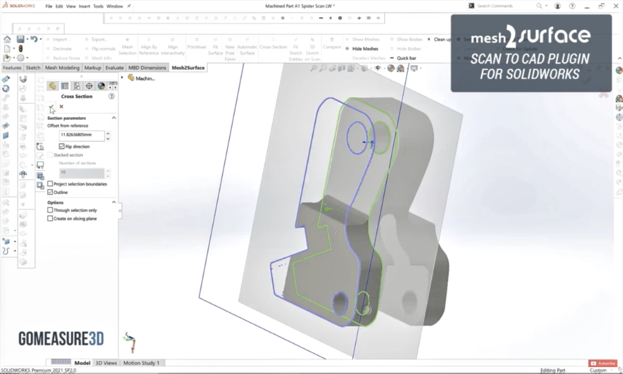 Mesh2Surface cross-section