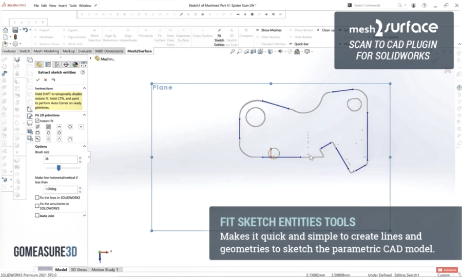 Mesh2Surface cross-section